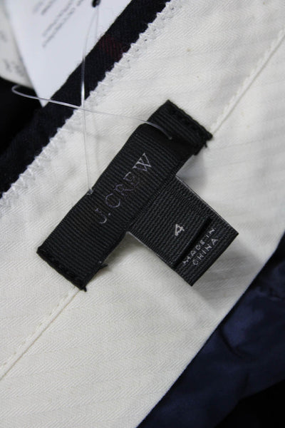J Crew Women Dress Pants Blue Wool Plaid Zip Fall Size 4