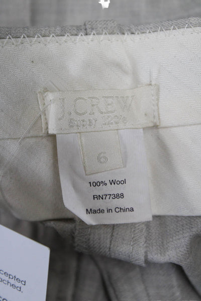 J Crew Womens Slacks Pants Gray Wool Zip Size 6