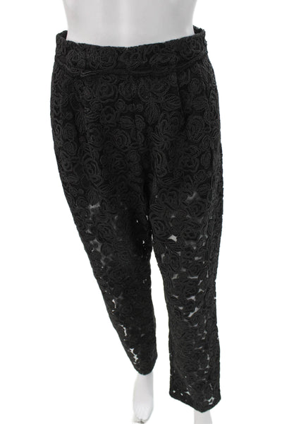 Nonchalant Label Womens Black Floral Polyester Blend Dress Pants Zip Size XS