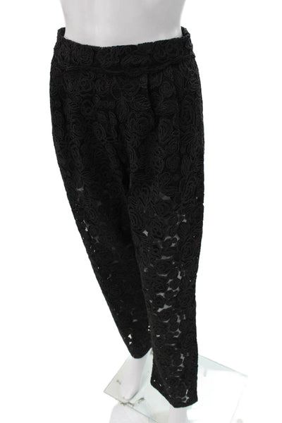 Nonchalant Label Womens Black Floral Polyester Blend Dress Pants Zip Size XS