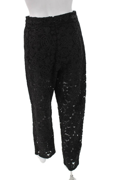 Nonchalant Label Womens Black Floral Polyester Blend Dress Pants Zip Size XS