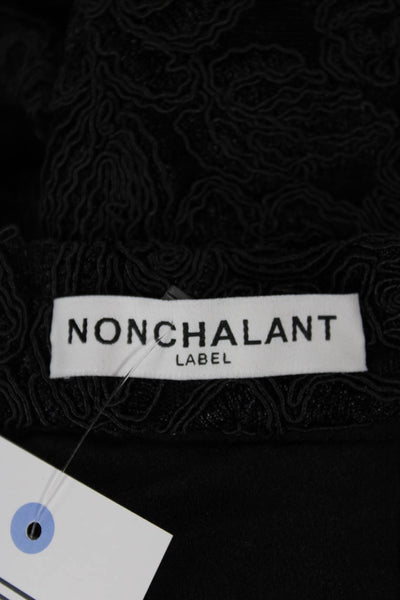 Nonchalant Label Womens Black Floral Polyester Blend Dress Pants Zip Size XS
