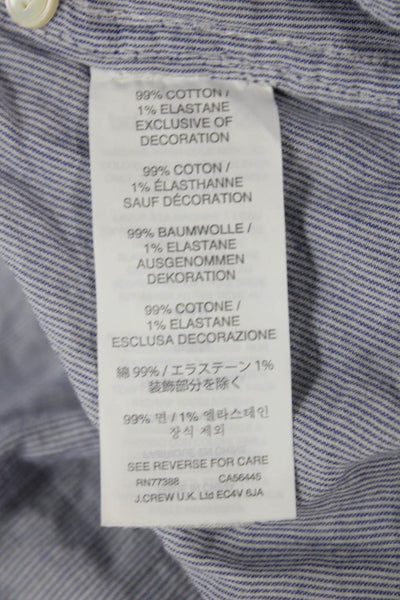 J Crew Womens Blue Striped V-Neck Cotton Tunic Long Sleeve Pullover Size 8