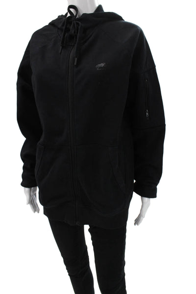 Roots Unisex Adults Full Zip Hoodie Black Cotton Size M