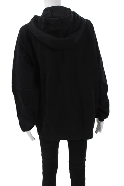 Roots Unisex Adults Full Zip Hoodie Black Cotton Size M