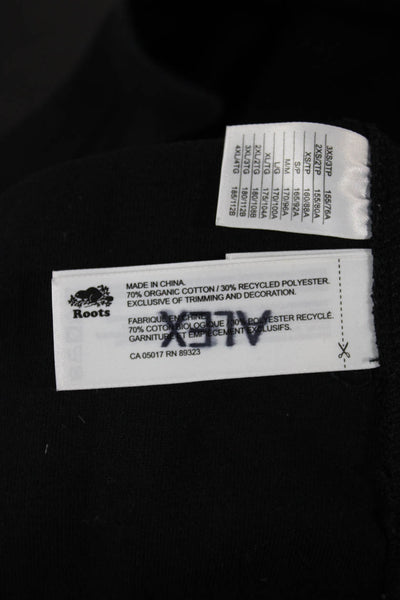 Roots Unisex Adults Full Zip Hoodie Black Cotton Size M