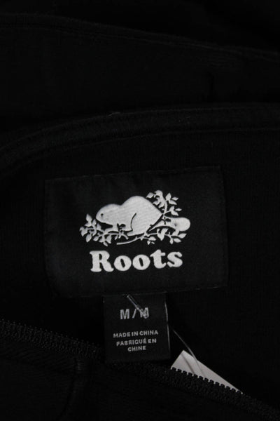 Roots Unisex Adults Full Zip Hoodie Black Cotton Size M