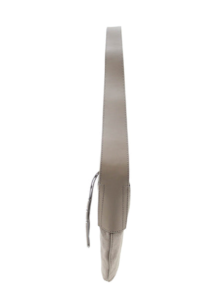 3.1 Phillip Lim Womens Suede Half Circle Shoulder Bag Gray
