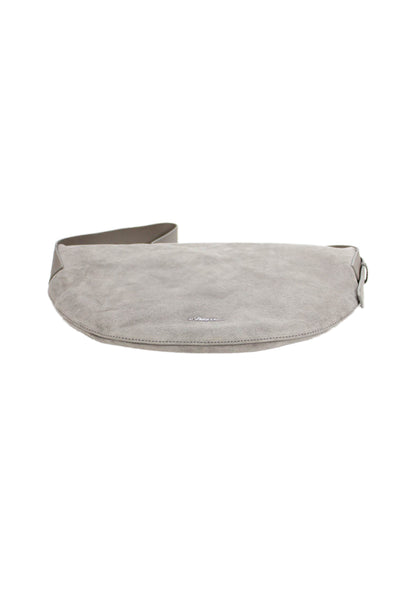 3.1 Phillip Lim Womens Suede Half Circle Shoulder Bag Gray