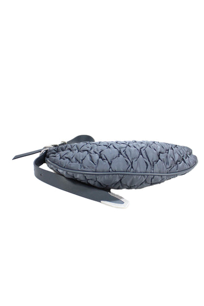 Rag & Bone Womens Quilted Detail Half Circle Shoulder Bag Gray