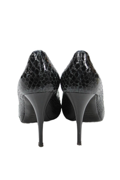 Giuseppe Zanotti Design Womens Stiletto Peep Toe Pumps Black Leather Size 37.5