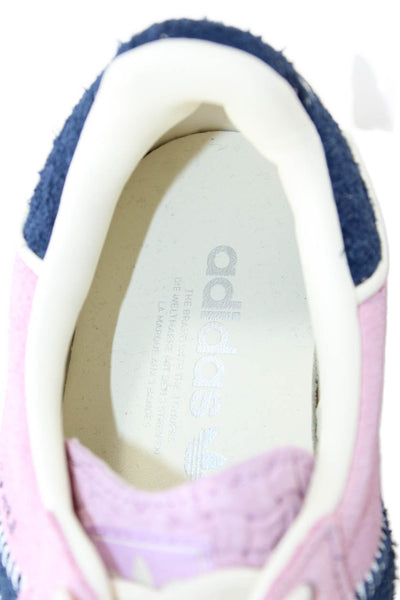 Adidas x Notitle Womens Lace Up Striped Suede Samba Sneakers Pink Navy Size 3.5