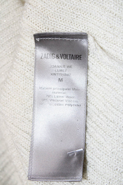 Zadig & Voltaire Women Ivory Wool V Neck Sleeveless Basic Tank Size M