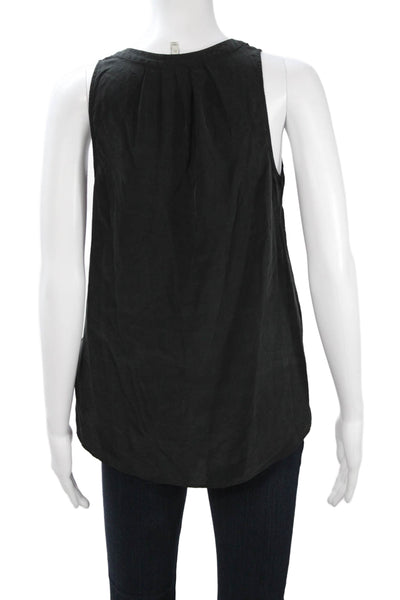 Joie Womens Silk V-Neck Sleeveless Basic Blouse Black Pullover Size XS