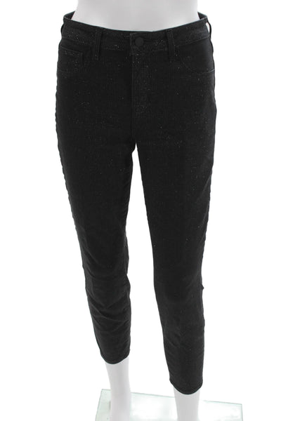 L'Agence Women Skinny Black Check Cotton Jeans Size 26