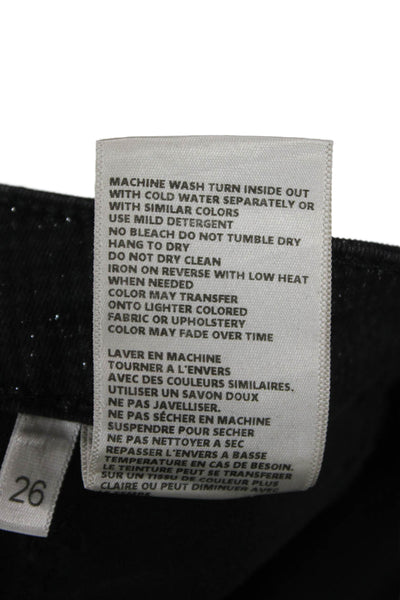 L'Agence Women Skinny Black Check Cotton Jeans Size 26