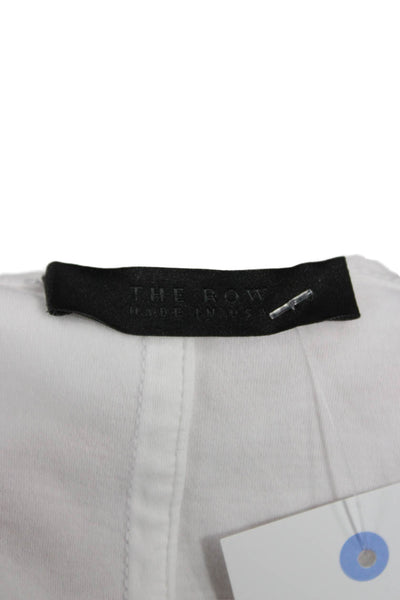 The Row Womens Basic Sleeveless Scoop Neck Cotton Blend Tank White Size M