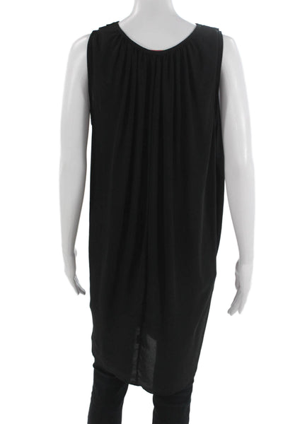 James Lacroix Women Wrap Dress Black Sleeveless Polyester Size M