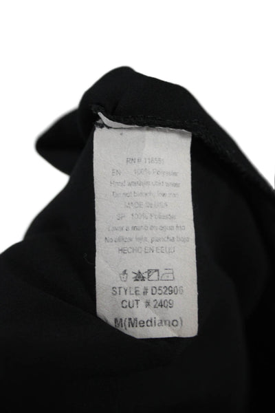 James Lacroix Women Wrap Dress Black Sleeveless Polyester Size M