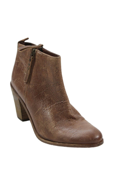 Hoss Intropia Womens Leather Zip Up Ankle Boots Brown Size 40 10