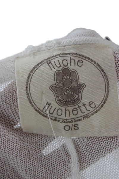 Muche Et Muchette Womens Linen V-Neck Cardigan White Long Sleeve Size One Size