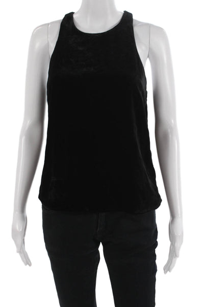 Joie Women Basic Tank Black Rayon Round Neck Zip Size XS
