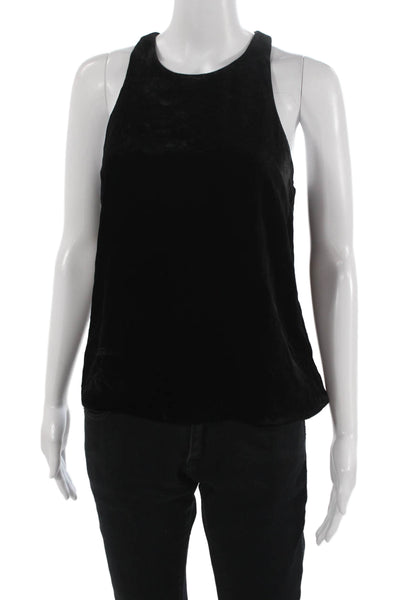 Joie Women Basic Tank Black Rayon Round Neck Zip Size XS