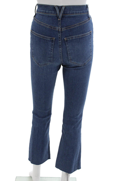 Veronica Beard Women Ankle High Rise Jeans Blue Button Cotton Size 24