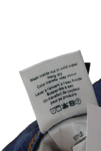 Veronica Beard Women Ankle High Rise Jeans Blue Button Cotton Size 24