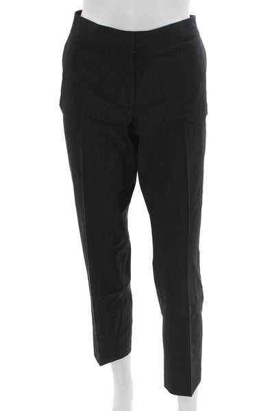 J Crew Womens Ankle Pants Black Wool Zip Inseam 28 Size 6