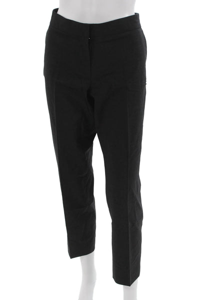J Crew Womens Ankle Pants Black Wool Zip Inseam 28 Size 6