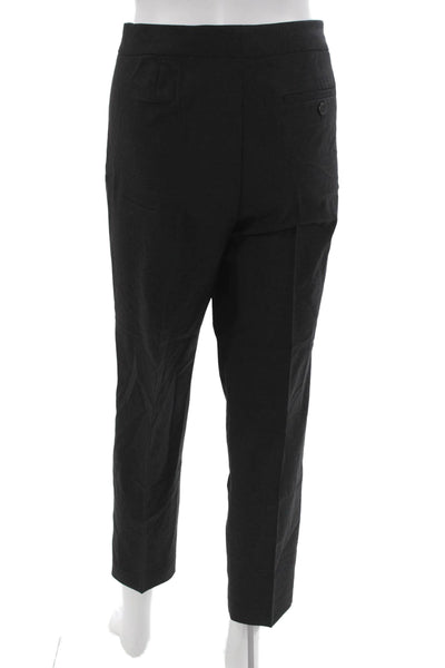 J Crew Womens Ankle Pants Black Wool Zip Inseam 28 Size 6