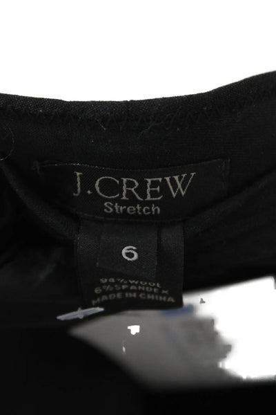 J Crew Womens Ankle Pants Black Wool Zip Inseam 28 Size 6