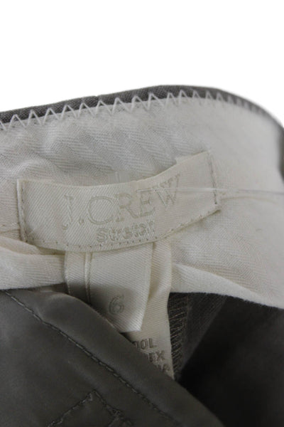 J Crew Women Ankle Pants Gray Wool Zip Inseam 28 Size 6