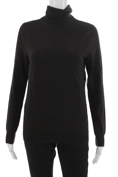 Lauren Ralph Lauren Womens Brown Cotton Turtleneck Pullover Long Sleeve Size M