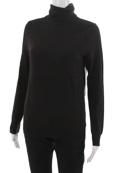 Lauren Ralph Lauren Womens Brown Cotton Turtleneck Pullover Long Sleeve Size M