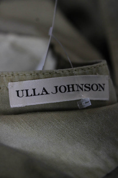 Ulla Johnson Womens Romper Beige Cotton V-Neck Long Sleeve Zip Size S