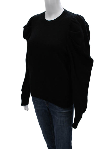 Aqua Cashmere Womens Pullover Crew Neck Long Sleeve Black Size S