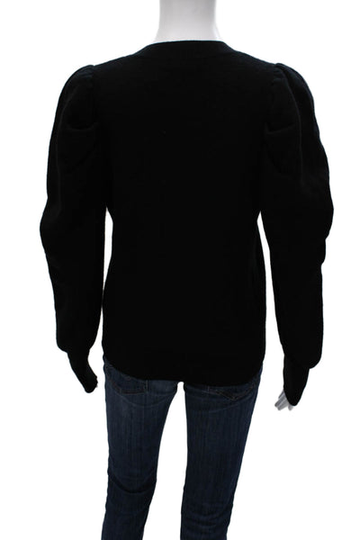 Aqua Cashmere Womens Pullover Crew Neck Long Sleeve Black Size S