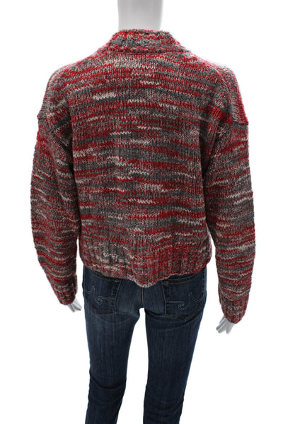 Re/Done Womens Red Striped V Neck Cardigan Long Sleeve Polyamide Size S