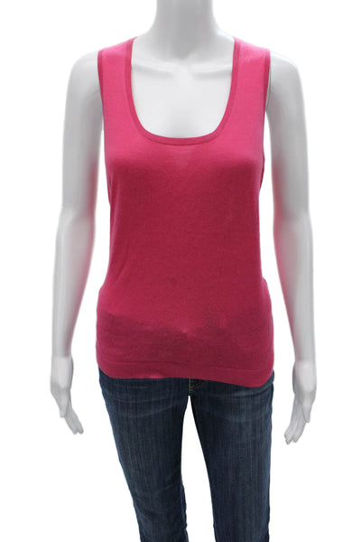 Neiman Marcus Women Basic Tank Cashmere Pink Scoop Neck Sleeveless Size M