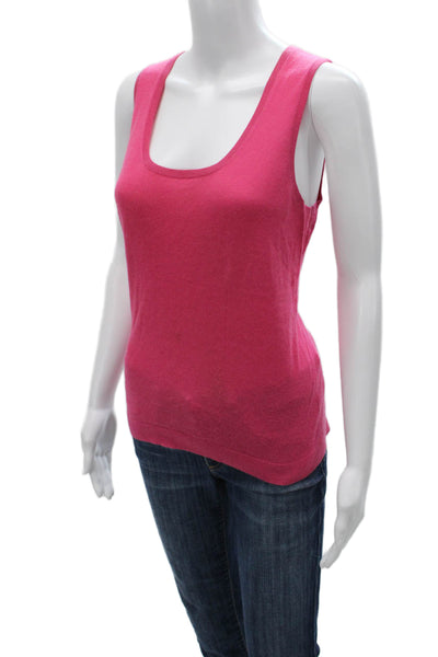 Neiman Marcus Women Basic Tank Cashmere Pink Scoop Neck Sleeveless Size M