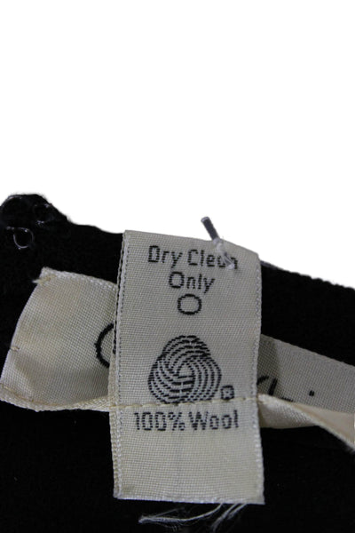 Calvin Klein Collection Womens Sweater Dress Black Wool Longsleeve Midi Size 10