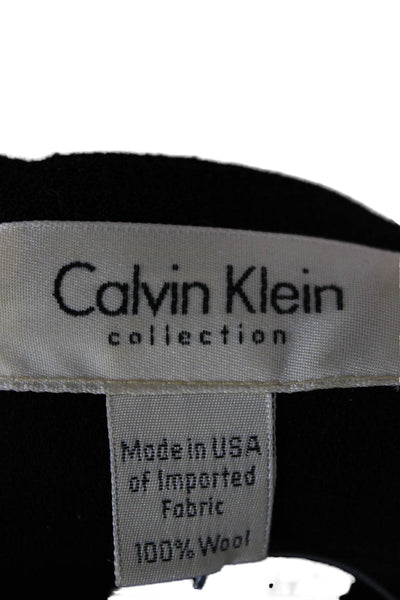 Calvin Klein Collection Womens Sweater Dress Black Wool Longsleeve Midi Size 10