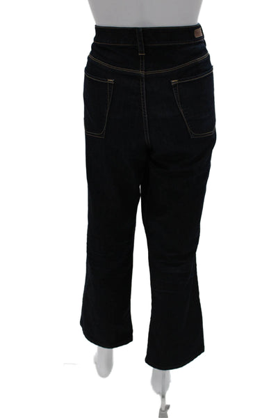 Elie Tahari Womens Straight Jeans Blue Mid Rise Button Cotton Blend Size 14