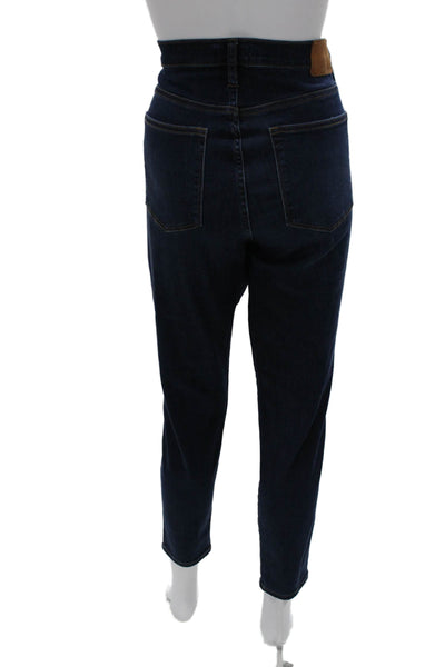 J Crew Women Tapered Jeans Blue Mid Rise Cotton Blend 28 Inseam Size 32