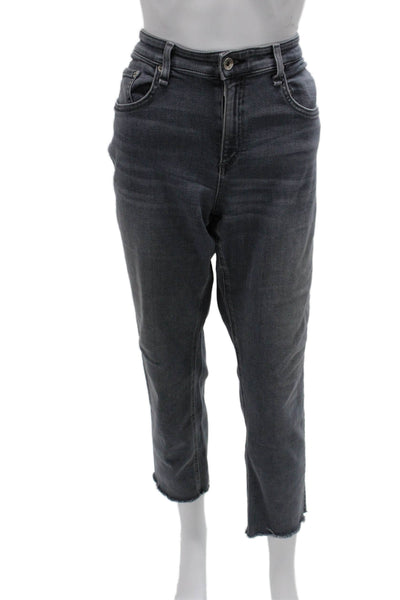 Rag & Bone Women Cropped Jeans Gray Low Rise Cotton Blend Inseam 26 Size 32