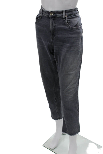 Rag & Bone Women Cropped Jeans Gray Low Rise Cotton Blend Inseam 26 Size 32