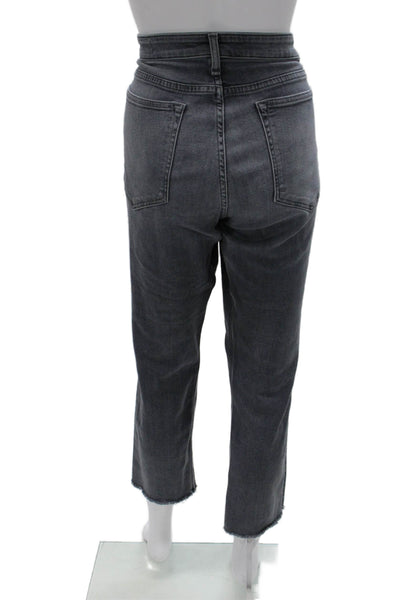 Rag & Bone Women Cropped Jeans Gray Low Rise Cotton Blend Inseam 26 Size 32