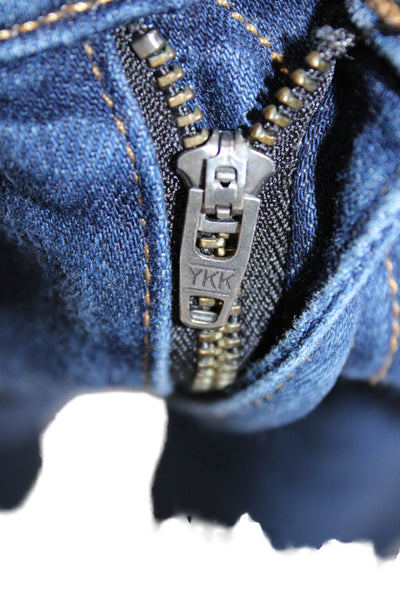 Rag & Bone Womens Cropped Jeans Blue Low Rise Cotton Button Size 32